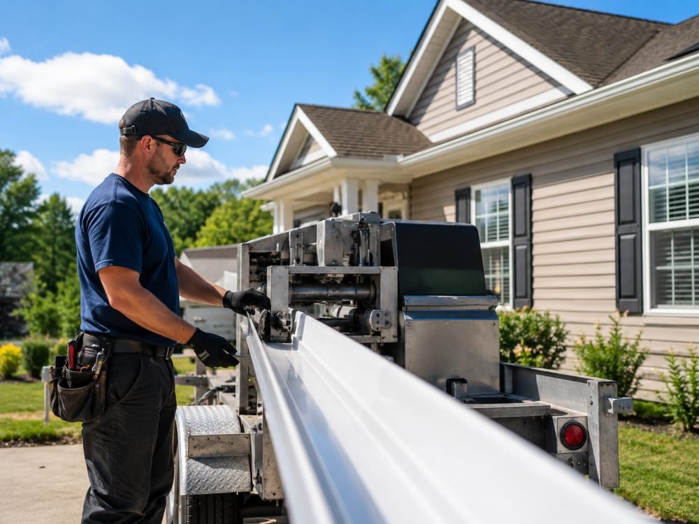 Gutter installation crew working in Allen, TX